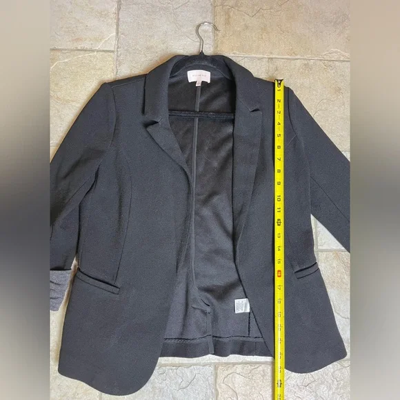 Skies Are Blue Black Blazer S Roll Sleeve Work Career Casual Jacket Office Corp - Picture 10 of 11